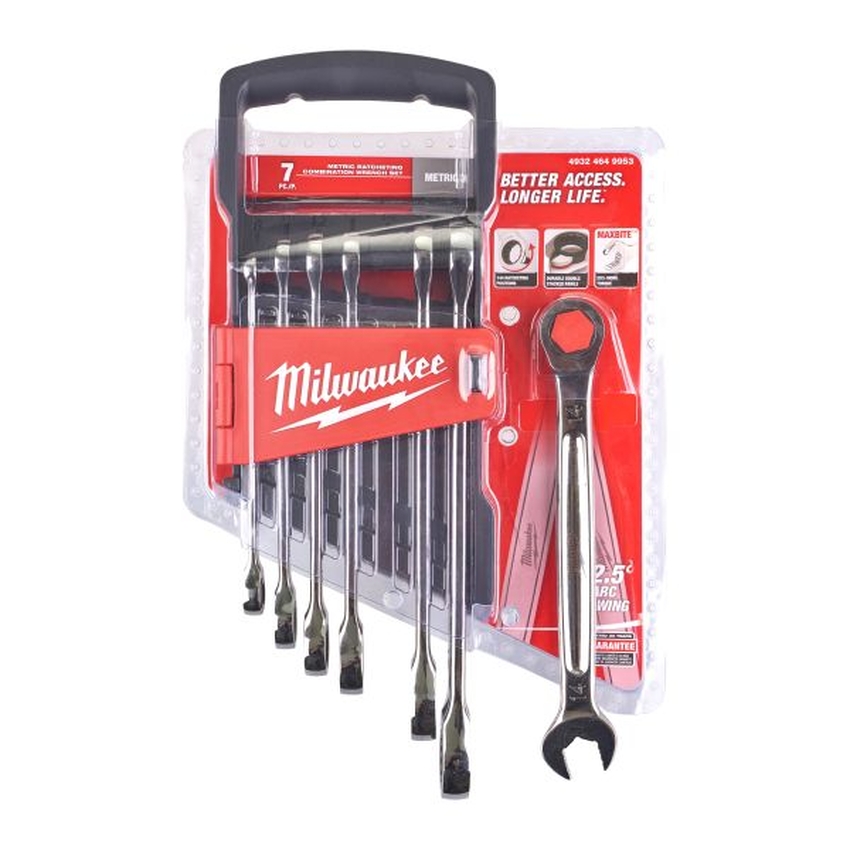 Set 7 chei combinate cu clichet maxbite , 144 dinti, 8 mm, 10 mm, 12 mm, 13 mm, 14 mm, 15 mm, 17 mm
