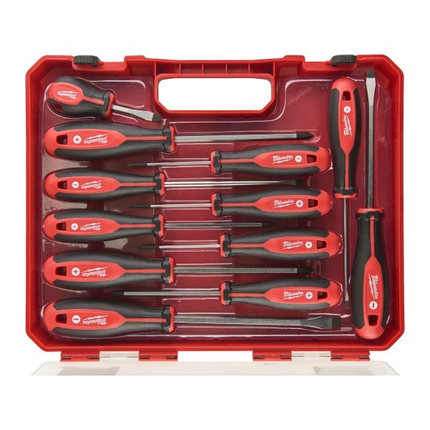 Set 12 surubelnite cu maner cu trei-fete tri-lobe , 3 x pozidrive, 6 x drepte, 3 x phillips