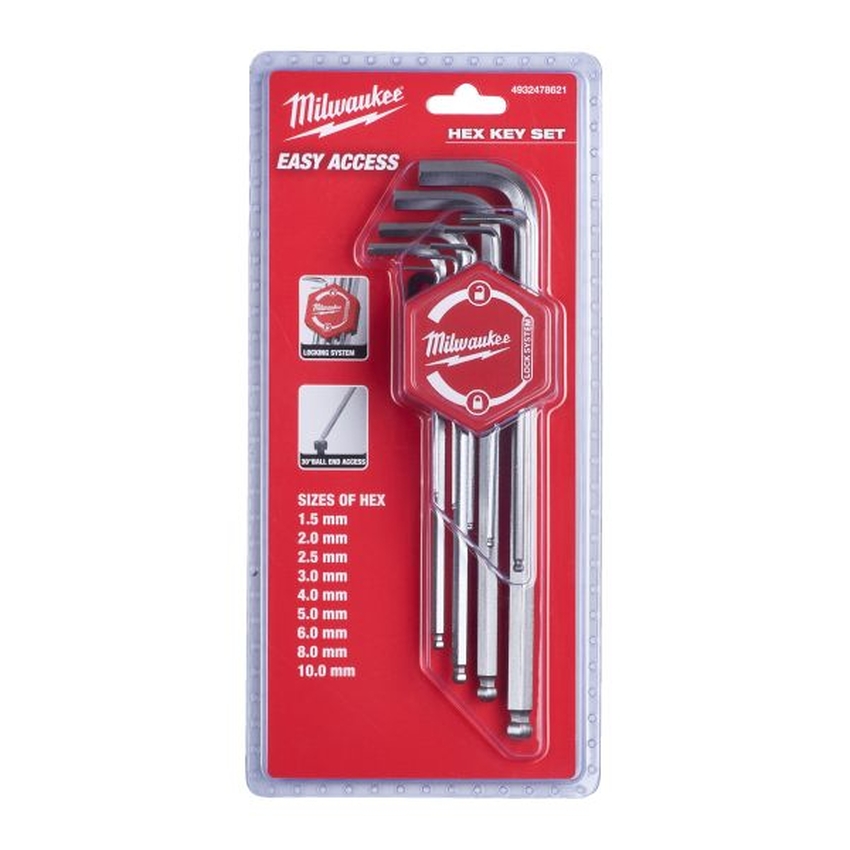 Set 10 chei imbus , 1.5-10 mm, hex, blister blocabil