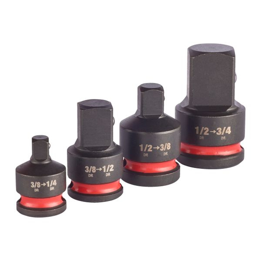 Set 4 adaptoare de impact , patrat int 3/8 - ext 1/4, patrat int 3/8 - ext 1/2, patrat int 1/2 - ext 3/8, patrat int 1/2 - ext 3/4