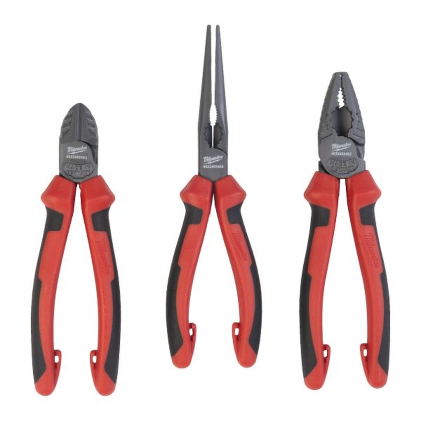 Set 3 clesti , cleste combinat de 180 mm, cleste cu tais lateral de 160 mm, cleste cu falci lungi de 205 mm